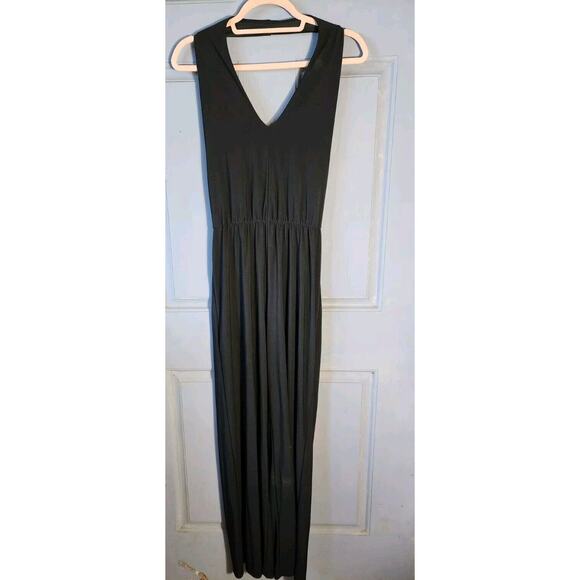 Contempo Casuals Halter Top Romper Jumpsuit Sz Small Black Wide Leg VTG 90s - Picture 8 of 8